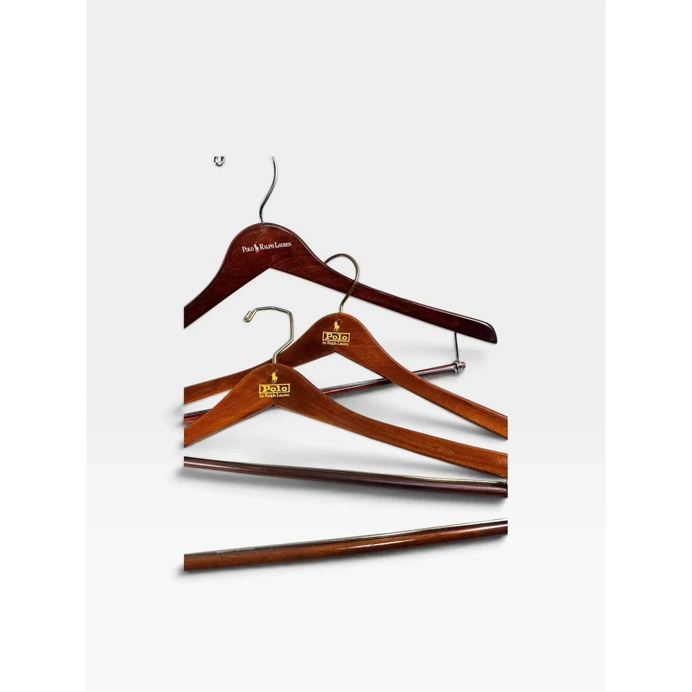 Vintage Polo Ralph Lauren Wood Hangers Lot 4 – 3 Pants 1 Shirt Store Display